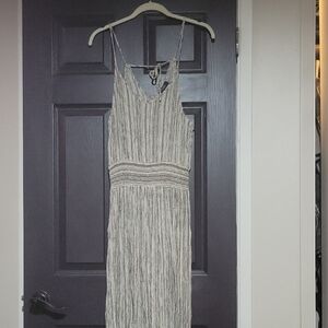 Vici Black and White Striped Midi Dress